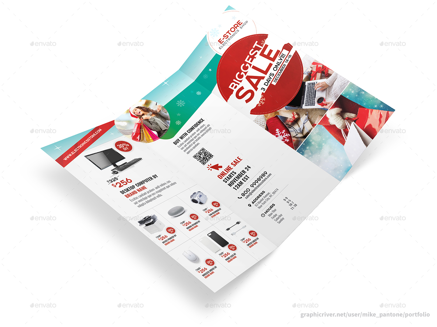 Christmas Sale 2018 Trifold Brochure, Print Templates GraphicRiver